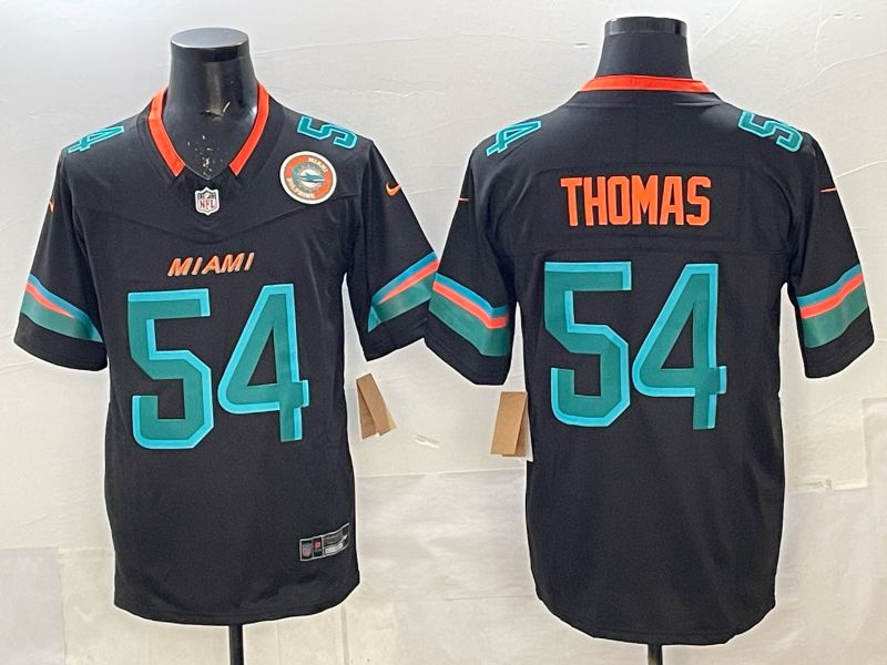Men 2025 Miami Dolphins #54 Thomas black Limited Nike NFL Jersey style 012